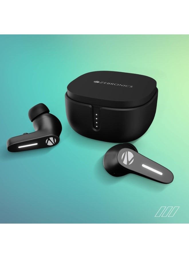 ZEBRONICS Sound Bomb 7 Bluetooth TWS in Ear Earbuds with 60H Playtime, ENC Mic, Rapid Charge, Upto 50ms Gaming Mode, Flash Connect, Voice Assistant, Smooth Touch Control, BT v5.2, Type C (Black) - Image 2